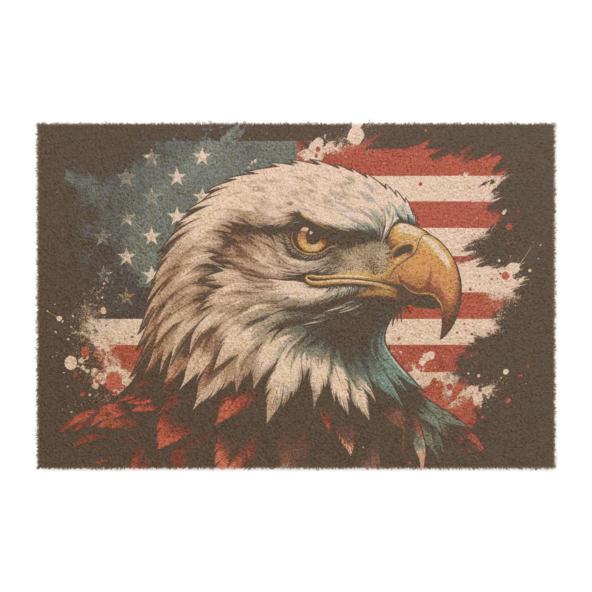 Patriotic Eagle Doormat - American Flag Welcome Mat