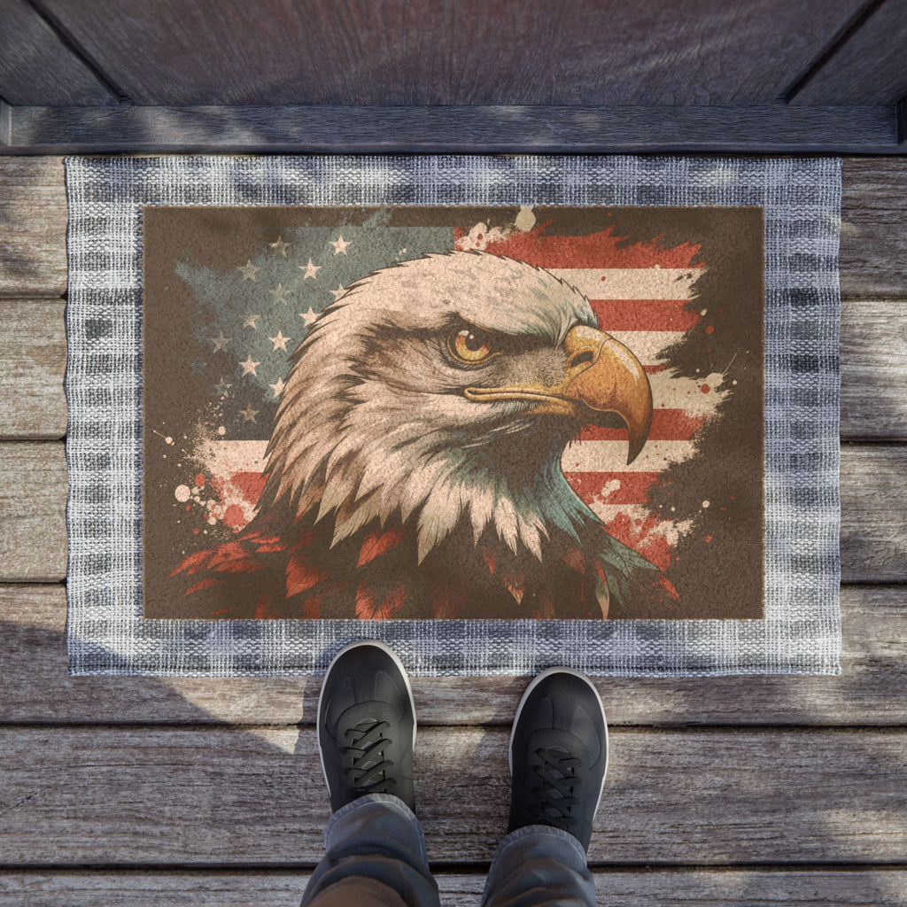 Patriotic Eagle Doormat - American Flag Welcome Mat