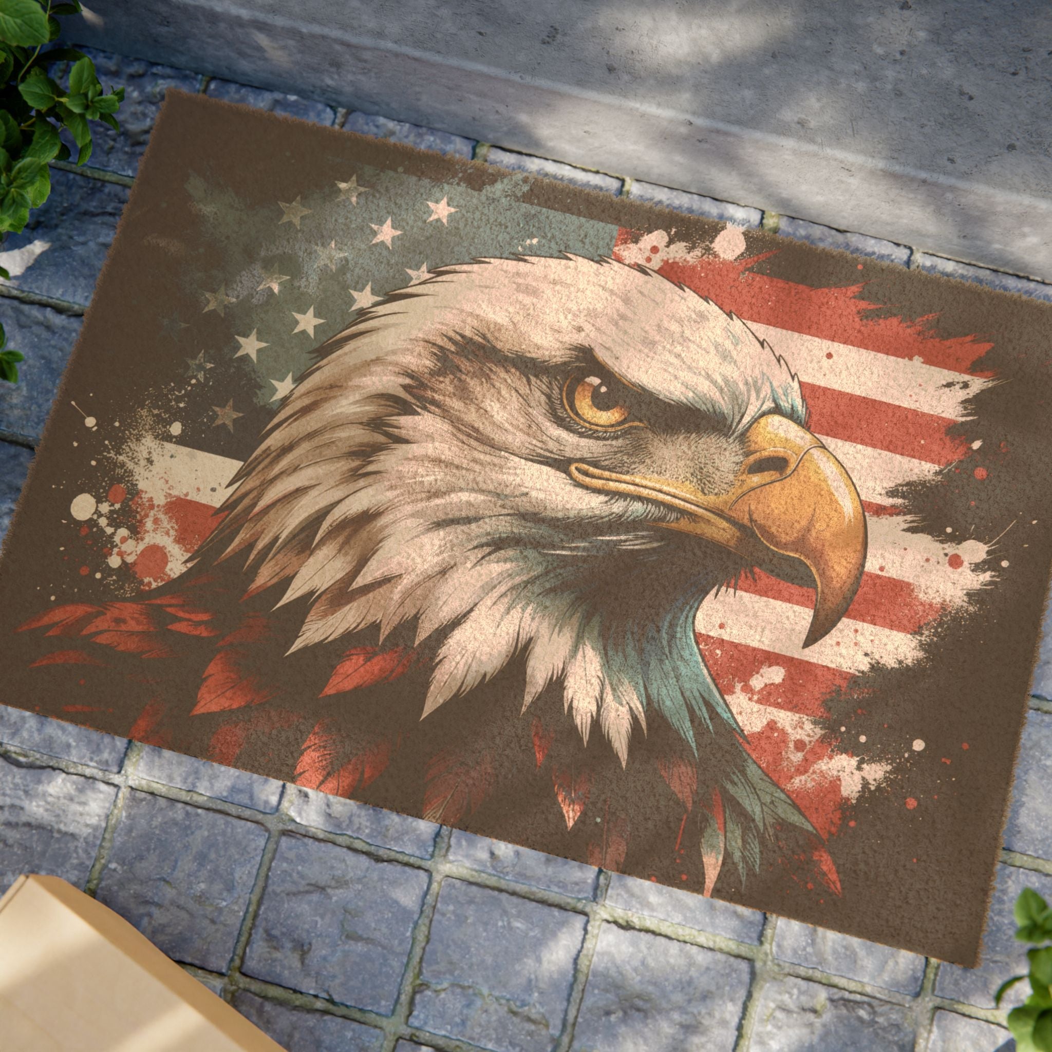 Patriotic Eagle Doormat - American Flag Welcome Mat